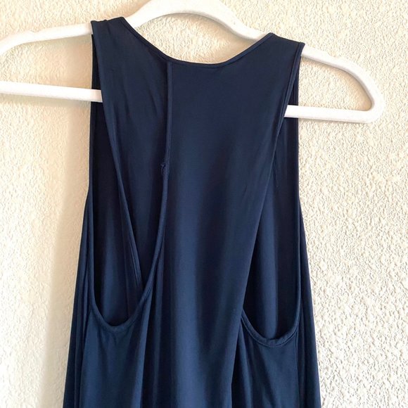L’Agence Sleeveless Twist Back Scoop Neck Maxi Dress Navy Blue - Picture 5 of 10